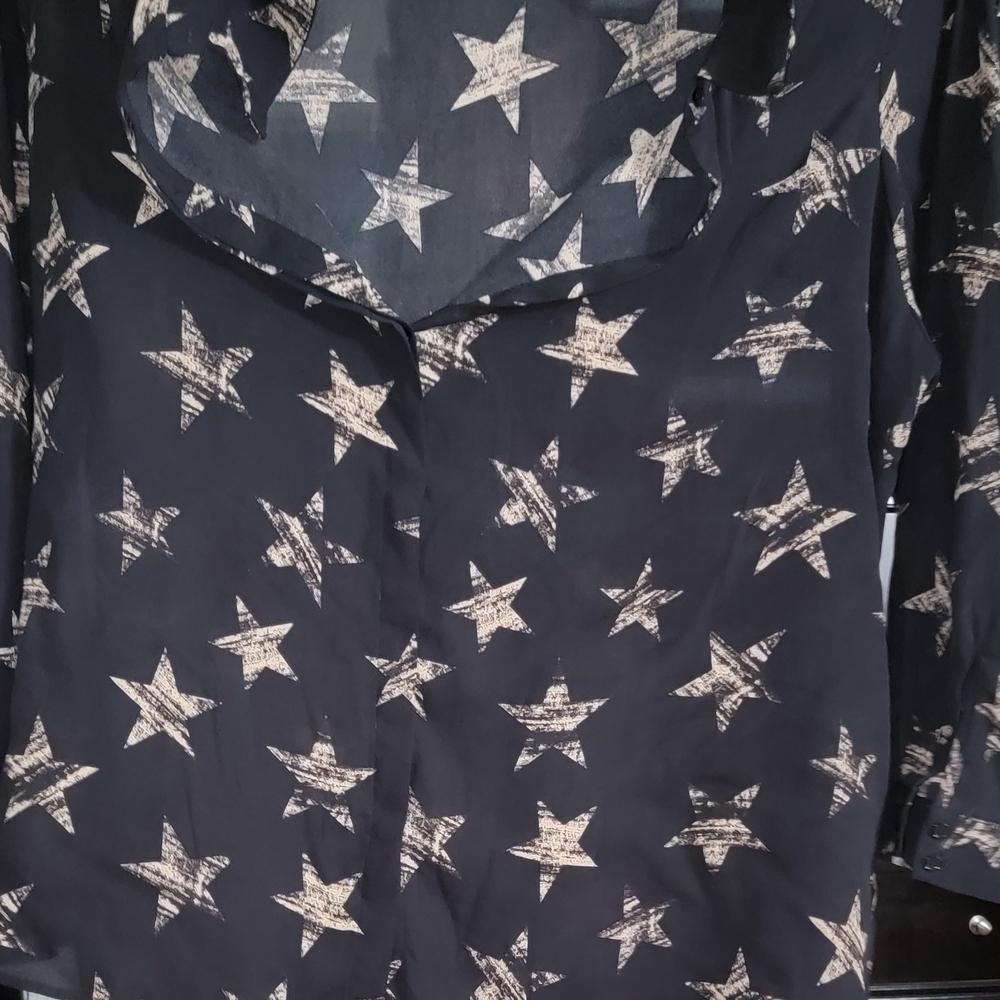 Lane Brysnt Black Star Pattern Blouse